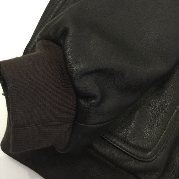 L.L. Bean Men’s Brown Goatskin Leather Classic Flight Bomber Jacket Size LT - Picture 6 of 11